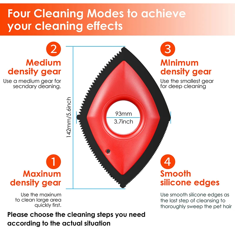 4 Modes Pet Hair Remover Comb  - Seat Cleaner Fabric review and price