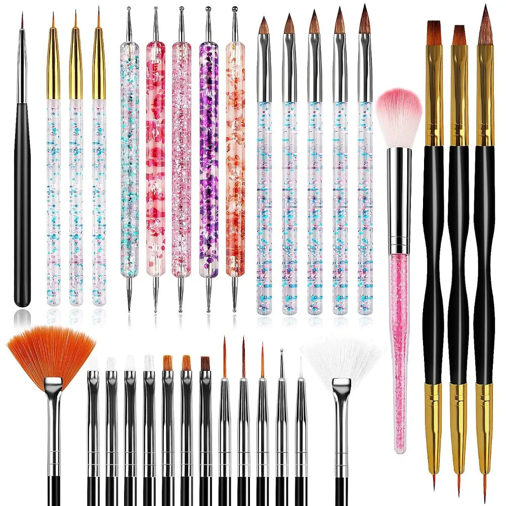 32pcs Nail Art Brushes, Acryli - Detailing Brush Set review and price