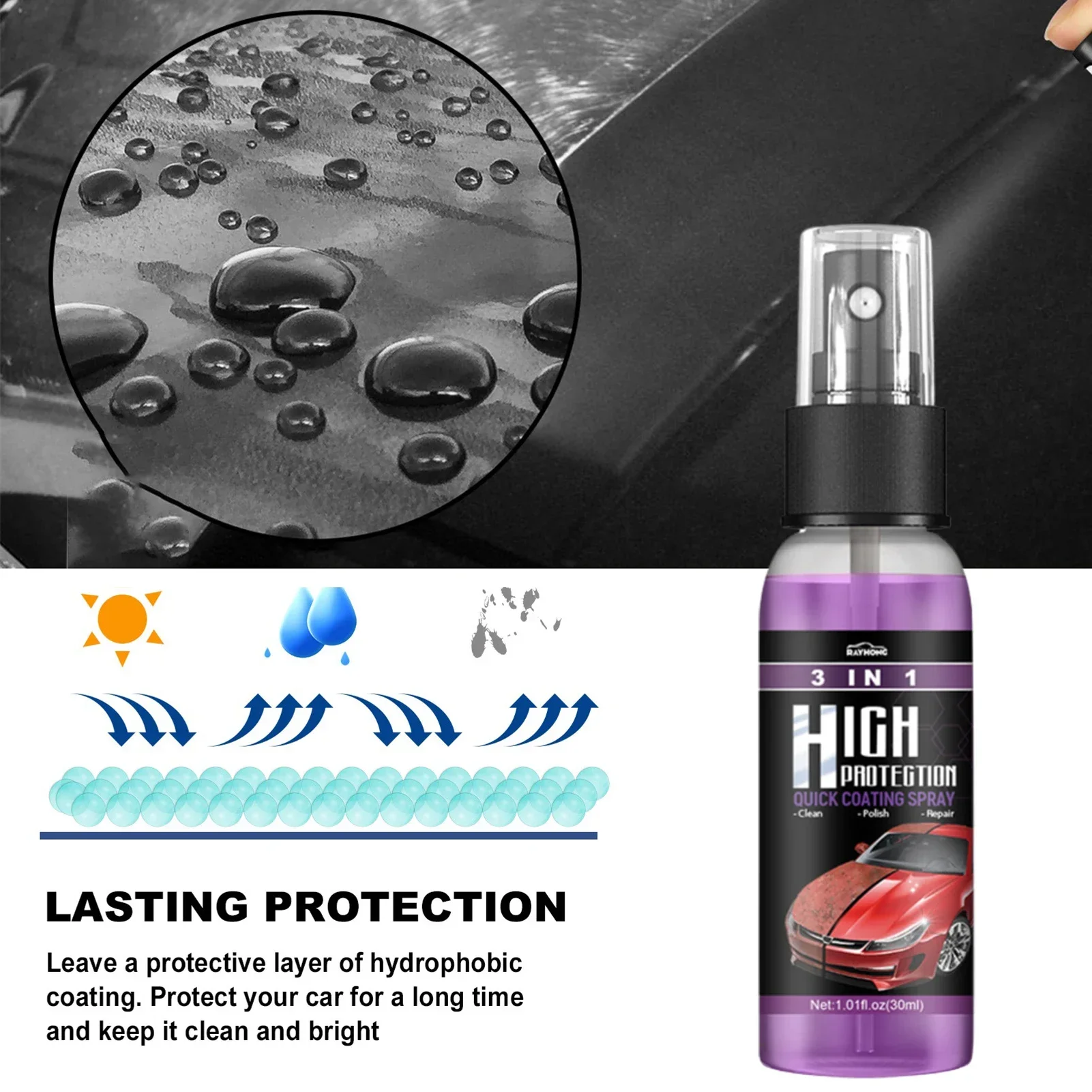3 in 1 Car Ceramic Liquid Coat - Car Wax Ceramic Coating review and price