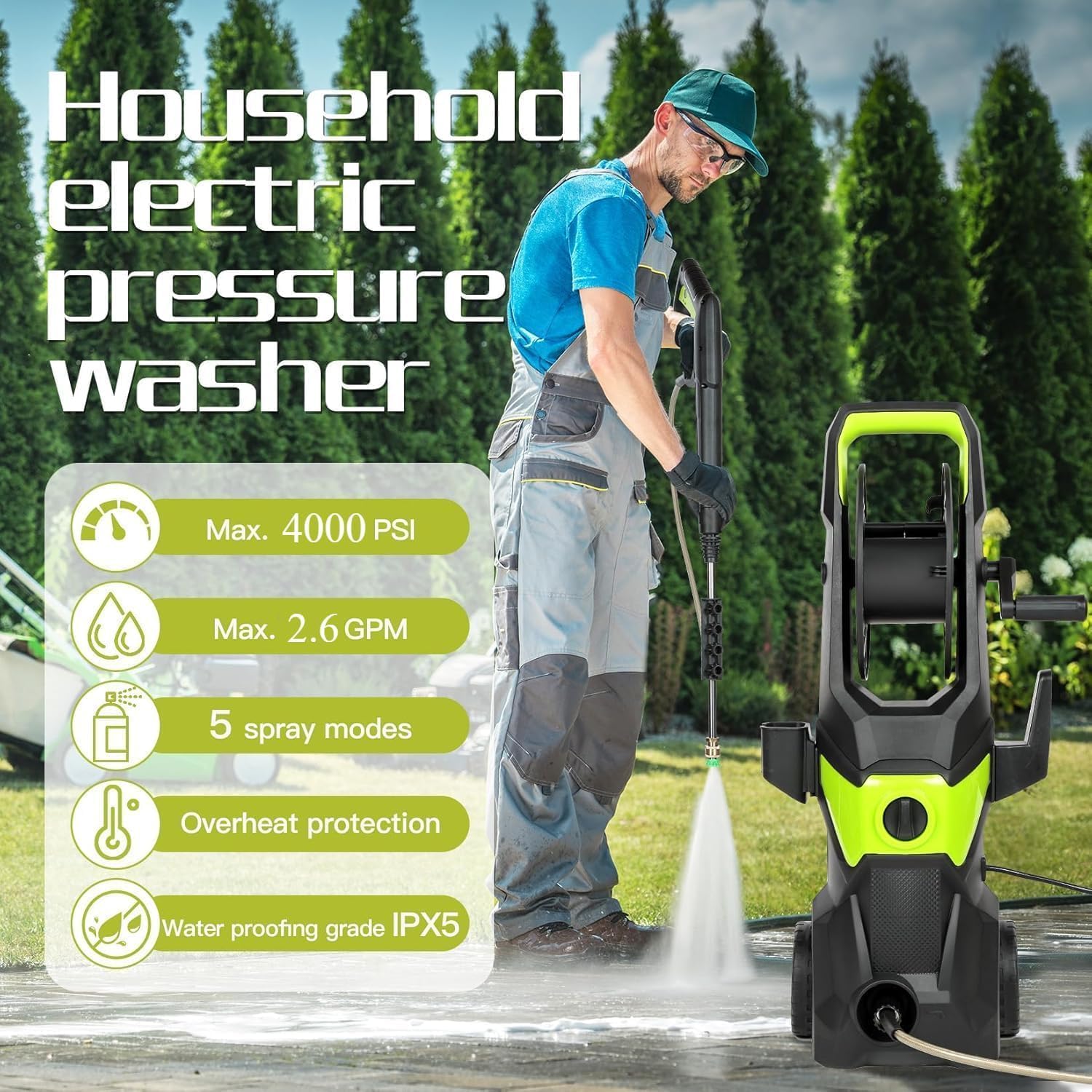 4000PSI Electric Pressure Wash - Pressure Washer Foam Gun review and price